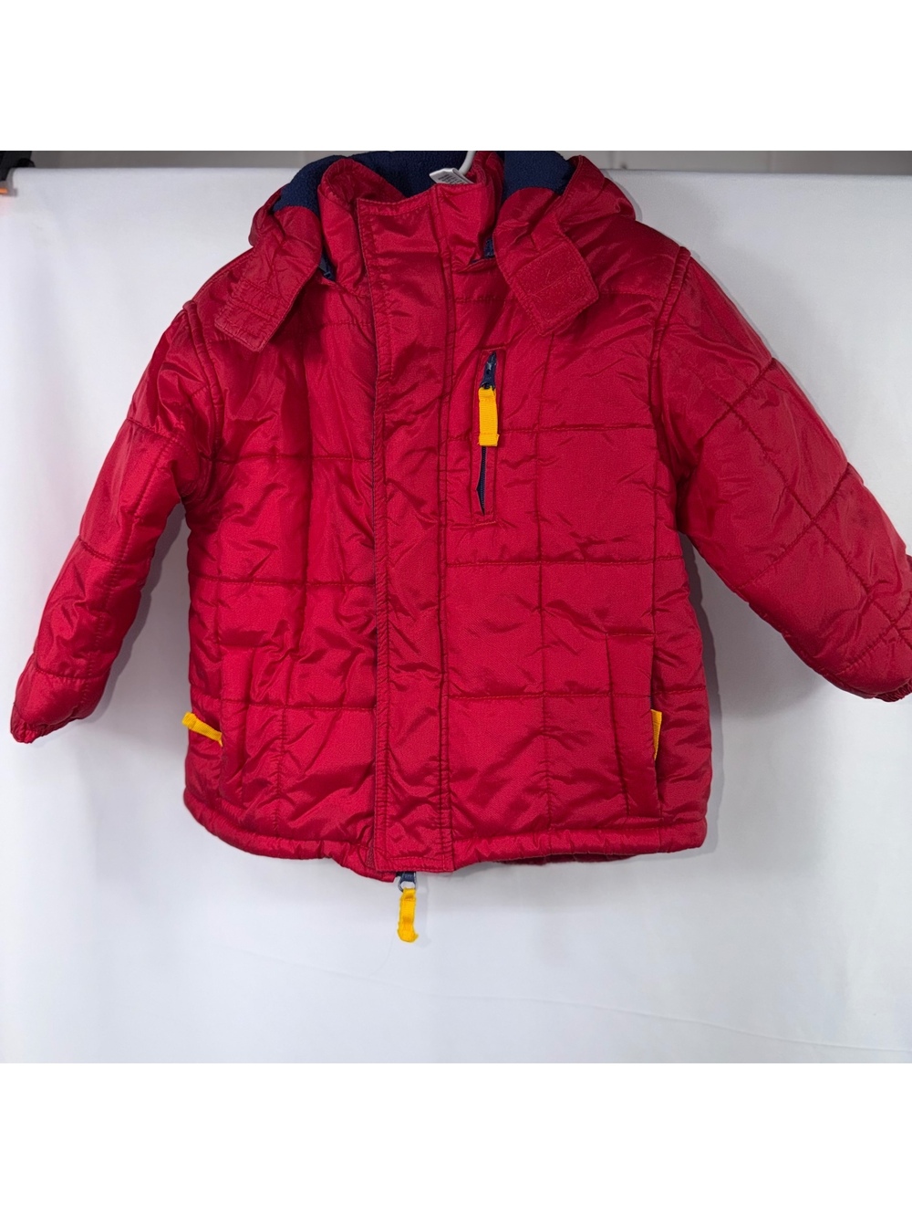 Kid Connection Boys Red Hooded Puffer Jacket 3T